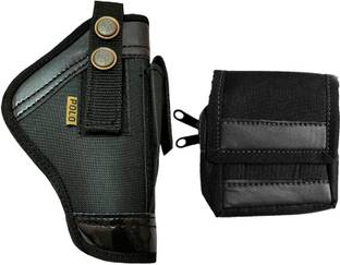 Kumar's Trend Nylon 9 mm Revolver Pistol Racquet Black Carry Case Pouch Pistol/Gun Cover Free Size