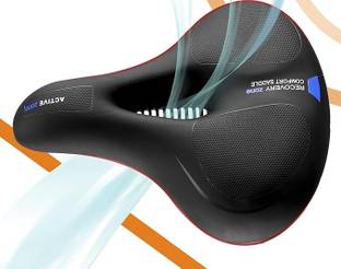 PRO365 Memory Foam Bicycle SaddleCushionWaterproof Breathable with Red Reflective Strip Saddle Cover Free Size