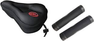 Gymisa Silicone Gel Saddle and Soft Cycle Seat Cover With Handle Grip Bicycle Seat Cover Free Size