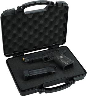 SandhuGunHouse Pistal & Revolver Hand Case With Pre-cubed Foam, 32 Bore,30 Bore, 45 Bore etc. Racquet Carry Case/Cover, Pistol/Gun Cover Free Size