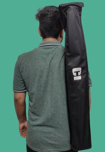 KhoLi Full Size Cricket Bat Cover with Shoulder Strap | Velcro Closure | Black Bat Cover Free Size