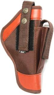 Kumar's Trend Nylon 9 mm Revolver Pistol Racquet Brown Carry Case Pistol/Gun Cover Free Size