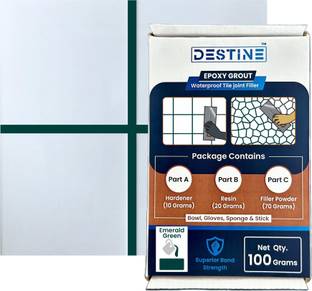 Destine Epoxy Grout for Tiles (Colour: Emerald Green) | Tile Grout | Tile Joint Filler | Crack Filler