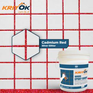 KRIYOK Premium Epoxy Tiles Grout | Silver Glitter Tiles Epoxy Grout (Cadmium Red) Crack Filler