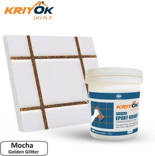 KRIYOK Premium Epoxy Grout | Golden Glitter Tiles Epoxy Grout (Mocha) Crack Filler