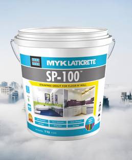 MYK LATICRETE SP-100 Stain free Epoxy Grout For Floor & Wall (42 PLATINUM) 5kg ( Hardener : 350g Resin : 900g & Filler 3.75g) Crack Filler