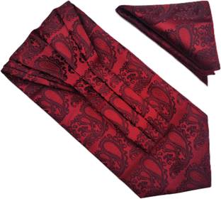VOICI Mens Ascot Necktie and Pocket Square Cravat