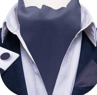 UTF Ascot Ties for Men Cravat Tie and Pocket Square with cufflinks Set Ascot Scarf Cravat