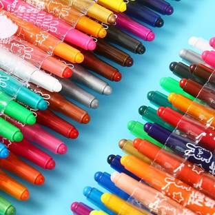 Gomzy Big Size 24 Shades Twistable Crayons Rolling Wax Color Pens for Drawing Art Work
