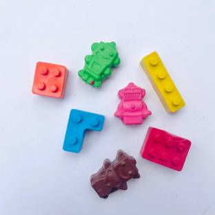 Nandscreations Robot and Lego Themed Wax Crayons