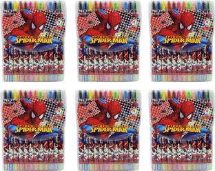 Asera Spiderman Rolling Twistable Crayons Colours | Birthday Return Gift for Kids