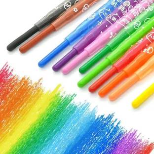 Gomzy Coloring kit Twistable 12 Shades Rolling Crayons Pen