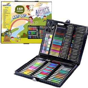KRISHNIX 150 Pieces Drawing Kit Includes Crayons, Oil Pastels Colored Pencils For Kids