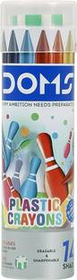 DOMS Plastic Crayon 14 Shades Round Tin