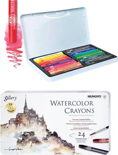 Mungyo Watercolour Crayons - Set of 24 in Tin box