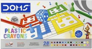 DOMS Non-Toxic 28 Shades Super Smooth Plastic Crayons