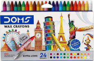 DOMS Long Wax Crayons 24 Shades