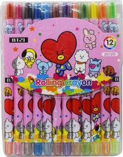 Asera Boys/Girls Favorite BTS BT21 Cartoon Character Rolling Crayons