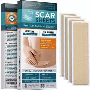 BIRZAR Medical Grade Soft Silicone Scar Tape set for Surgery Injury Tape 5.7 x 1.57 First Aid Tape