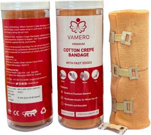 VAMERO Premium Cotton Crepe Bandage (4m x 15 cm)- (Pack of 2) Crepe Bandage