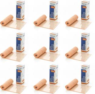 BRIGHT AID Elastic Adhesive Bandage (10cm*1mtr) Pack of 9, Crepe Bandage