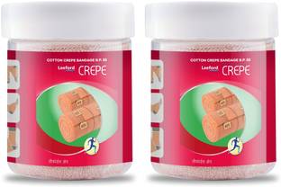 Leeford Cotton Crepe Bandage 6 cm x 4 m stretched ..Pack of 2 Crepe Bandage