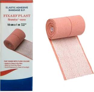 FIXAID Elastic Adhesive Bandage B.P. 10cm*1m (Stretched) | Adhesive Bandage Pack of - 1 Crepe Bandage