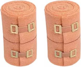VOIISH ELASTIC CREPE BANDAGE ( PACK OF 2) 10CM X 4 MTR Crepe Bandage Leg Ankle wrist Crepe Bandage