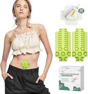 boxania 20 Pcs Castor Oil Pack Wrap for belly button Self Adhesive Liver Detox Crepe Bandage