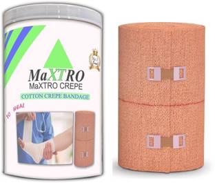 MaxTro Cotton Crepe Bandages |Pain Relief & Elastic Compression Pack-1 (6cm x 4m Yards) Crepe Bandage
