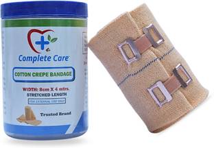 Complete Care Crepe Bandage Elastic Compression Wrap for Strains and Joint Support, (8X4) Crepe Bandage
