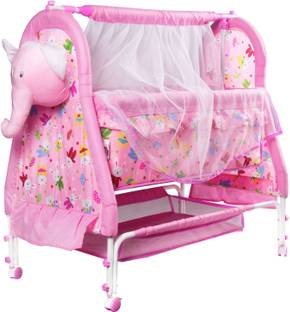 Pandaoriginals BEST QUALITY BABY CRADLE|SOFT CUSHION Baby Jhula Cute Elephant Face