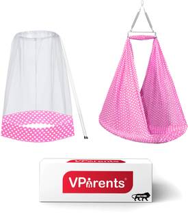 VParents Toddler Baby Swing Cradle with Mosquito Net and Spring
