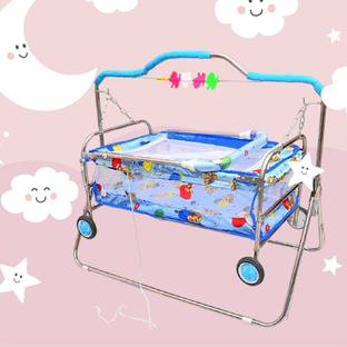 Style SWING CRADLE BASSINET WITH WHEELS & MOSQUITO NET FOR BABY KIDS NEWBORN PREMIUM QUALITY