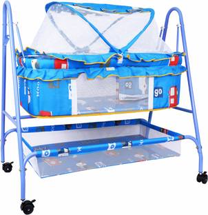 1st Step Baby Swing Cradle Jhula with Mosquito Net And Storage Basket for New Born Baby