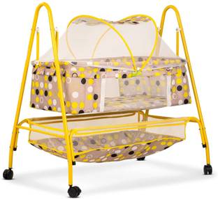 baybee Cotton New Born Baby Cradle, Infant Baby Swing Jhula Cradle with Mosquito Net