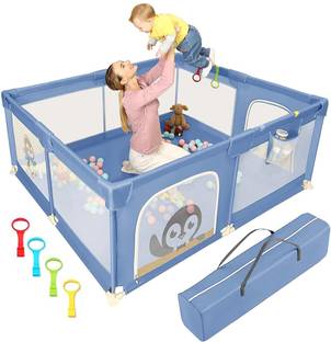 KIDS STATION 180x150cm Baby Playard Playpen for Kids,Non-Foldable & Portable Baby Fence