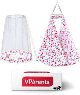 VParents Preemie Baby Swing Cradle with Mosquito Net and Spring