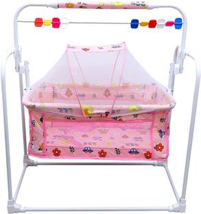 DANDLES Baby Coco Swing Cradle Jhula with Mosquito Net for New Born Baby