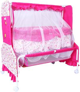 1st Step Baby Swing Cradle Jhula with Mosquito Net and Storage Basket for New Born Baby