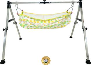 Super Ajanta Nri Foldebale Born Baby Sleep Swing Cradle Ghodiyu/Palna/Zula (silver) Crib Cartoon
