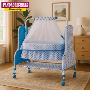 Pandaoriginals BEST BLUE BABY CRADLE PREMIUM|BEST IN SEGMENT FOR BABY With Mosquito Net
