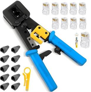 coolcold 1002 Crimping Tool |RJ45 Wire Cutter |Pass Through Professional Heavy Duty Tool Kit Manual Crimper