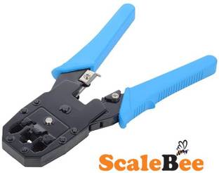 SCALEBEE 3 in 1 Modular Crimping Tool Cable Wire Cutter Stripper Plier for Cat5 Cat5e RJ45 RJ1 Telephone Electric Wire Ethernet Network LAN ADSL Manual Crimper Manual Crimper