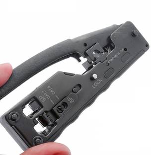 BALRAMA RJ45 Tool Network Crimping Tool for Cat7, Cat6, Cat5e, Cat5, STP Plugs, RJ45 Connector Cables, Multifunction Crimp Metal Clip, Manual Hydraulic Crimper