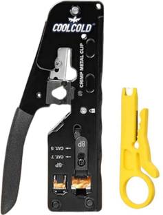 coolcold RJ45 Crimping Tool Kit – Pass Through Cat5/Cat6/Cat7 Network Cable Crimper Ethernet Cable Crimping Tool – RJ45 RJ11 RJ12 Pass Through Network Crimper Manual Crimper