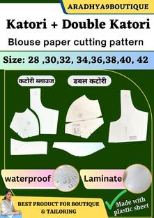 AradhyaBoutique 2 Count Katori + Double Katori Blouse Paper Cutting pattern Combo | All Size 28 To 42 | Cross Stitch Matte Cloth