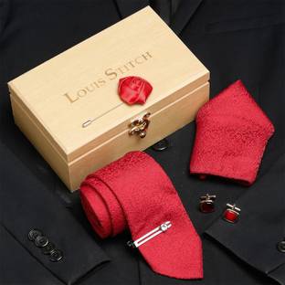 LOUIS STITCH Silk Cufflink & Tie Pin Set