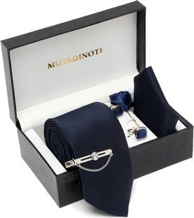 MUTAQINOTI Silk Cufflink & Tie Pin Set