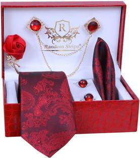 RANDOM STRIPE Silk Cufflink & Tie Pin Set